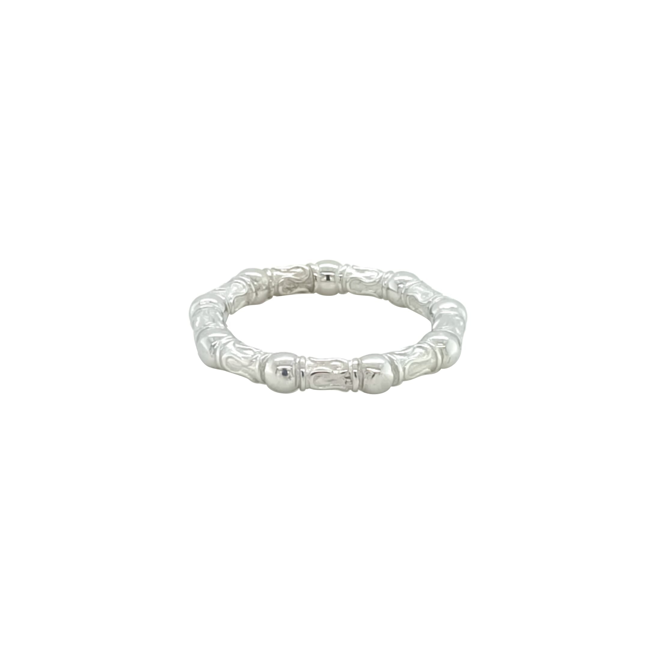 Asfour Crystal Band Ring With Art Deco Design In 925 Sterling Silver-RD0195-6