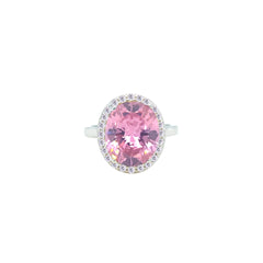 Asfour Creations Drew Ring With Halo Rose Oval Design In 925 Sterling Silver – Size 9 – RD0214-O-9