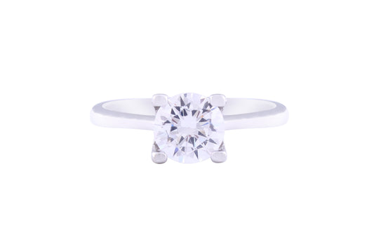 Asfour Crystal Drew Ring Inlaid With Round Zircon Stone In 925 Sterling Silver RM0036-7