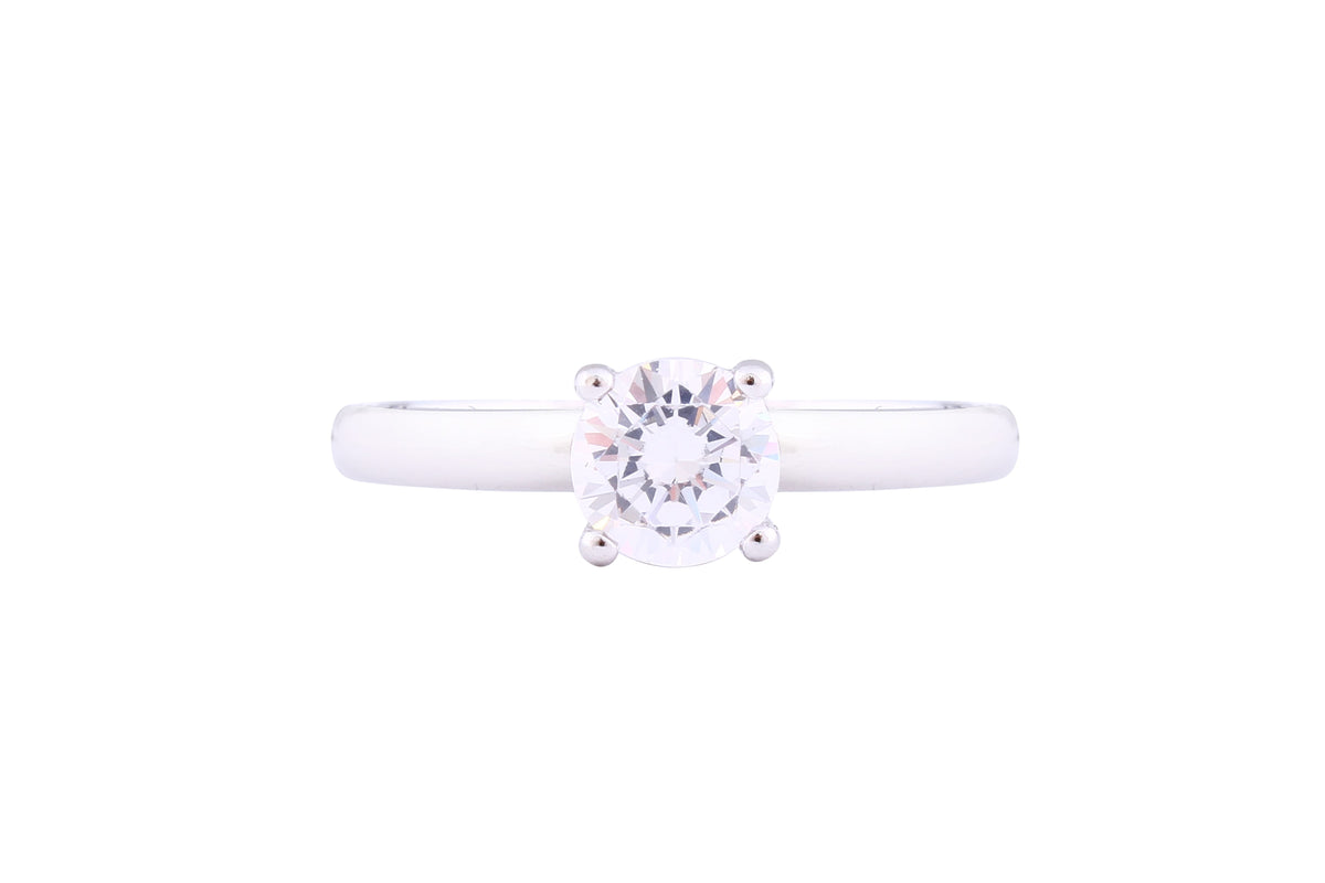 Asfour Crystal Drew Ring Inlaid With Round Zircon Stone In 925 Sterling Silver RM0039-7