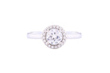 Asfour Crystal Halo Ring Inlaid With Round Zircon Stones In 925 Sterling Silver RM0043-7
