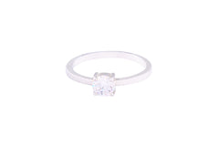Asfour Creations Drew Ring Inlaid With Round Zircon Stone In 925 Sterling Silver – Size 9 – RM0050-9