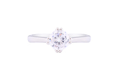 Asfour Crystal Drew Ring Inlaid With Round Zircon Stone In 925 Sterling Silver RM0062-7