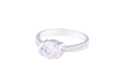 Asfour Crystal Drew Ring Inlaid With Round Zircon Stones In 925 Sterling Silver RM0065-7