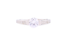 Asfour Crystal Drew Ring Inlaid With Round Zircon Stones In 925 Sterling Silver RM0067-8
