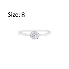 Asfour Creations Drew Ring With Round Zircon Stones In 925 Sterling Silver – Size 8 – RM0120-8