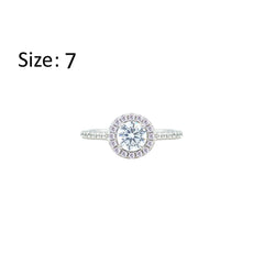 Asfour Creations Halo Ring With Round Design In 925 Sterling Silver – Size 7 – RM0140-7