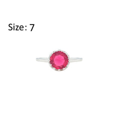 Asfour Creations Fashion Ring With Dark Rose Round Zircon In 925 Sterling Silver – Size 7 – RM0142-O5-7