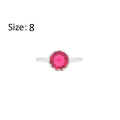 Asfour Creations Fashion Ring With Dark Rose Round Zircon In 925 Sterling Silver – Size 8 – RM0142-O5-8