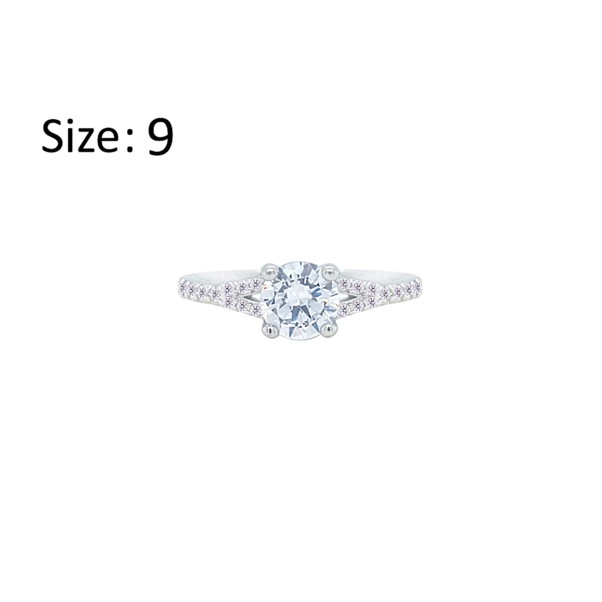 Asfour Crystal Fashion Ring With Round Design Inlaid With Zircon In 925 Sterling Silver-RM0143-9