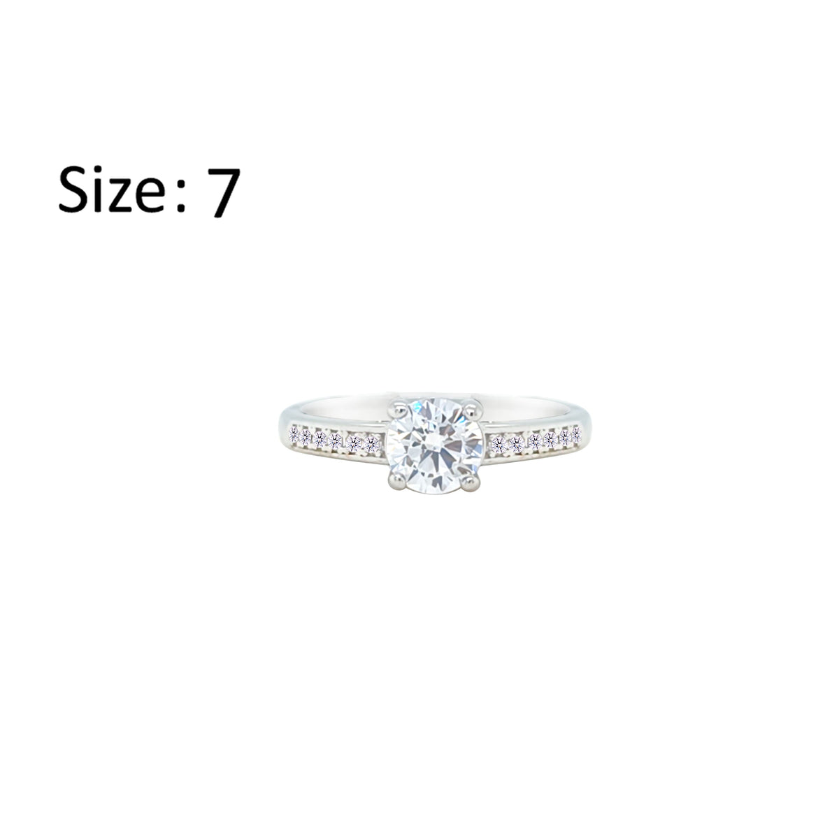 Asfour Crystal Fashion Ring With Round Design Inlaid With Zircon In 925 Sterling Silver-RM0144-7