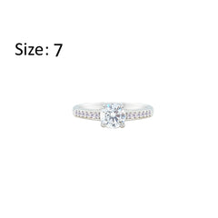 Asfour Creations Fashion Ring With Round Design Inlaid With Zircon In 925 Sterling Silver – Size 7 – RM0144-7
