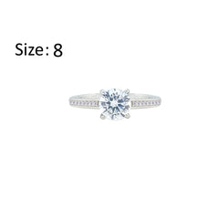 Asfour Creations Fashion Ring With Round Design Inlaid With Zircon In 925 Sterling Silver – Size 8 – RM0146-8