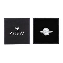 Asfour Creations Fashion Ring With Zircon Oval Design In 925 Sterling Silver – Size 7 – RM0156-7