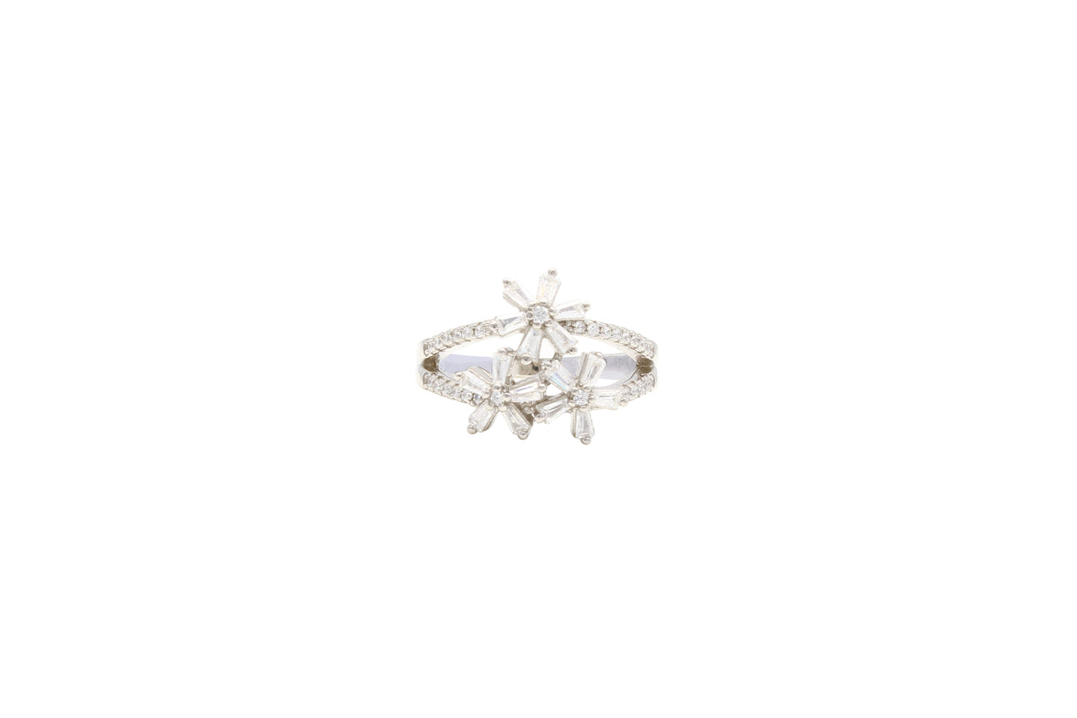 Asfour Cluster Ring With Flowers Design In 925 Sterling Silver RR0333-7