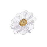 Rose - Clear - Gold Plated - Clock - Asfour Crystal