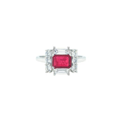 Asfour Creations Jewelry Set With Decorative Fuchsia Emerald Design In 925 Sterling Silver – SD0050-F-7