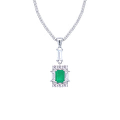 Asfour Crystal Jewelry Set With Decorative Turquoise Emerald Design In 925 Sterling Silver-SD0050-G-9