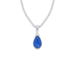Asfour Crystal Jewelry Set With Blue Pear Design In 925 Sterling Silver-SD0055-B-8