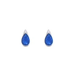 Asfour Crystal Jewelry Set With Blue Pear Design In 925 Sterling Silver-SD0055-B-8