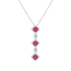 Asfour Creations Jewelry Set With Fuchsia Squares Design In 925 Sterling Silver – SD0058-F-9