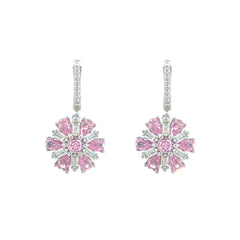 Asfour Crystal Jewelry Set With Rose Flower Design In 925 Sterling Silver-SD0066-WO-9