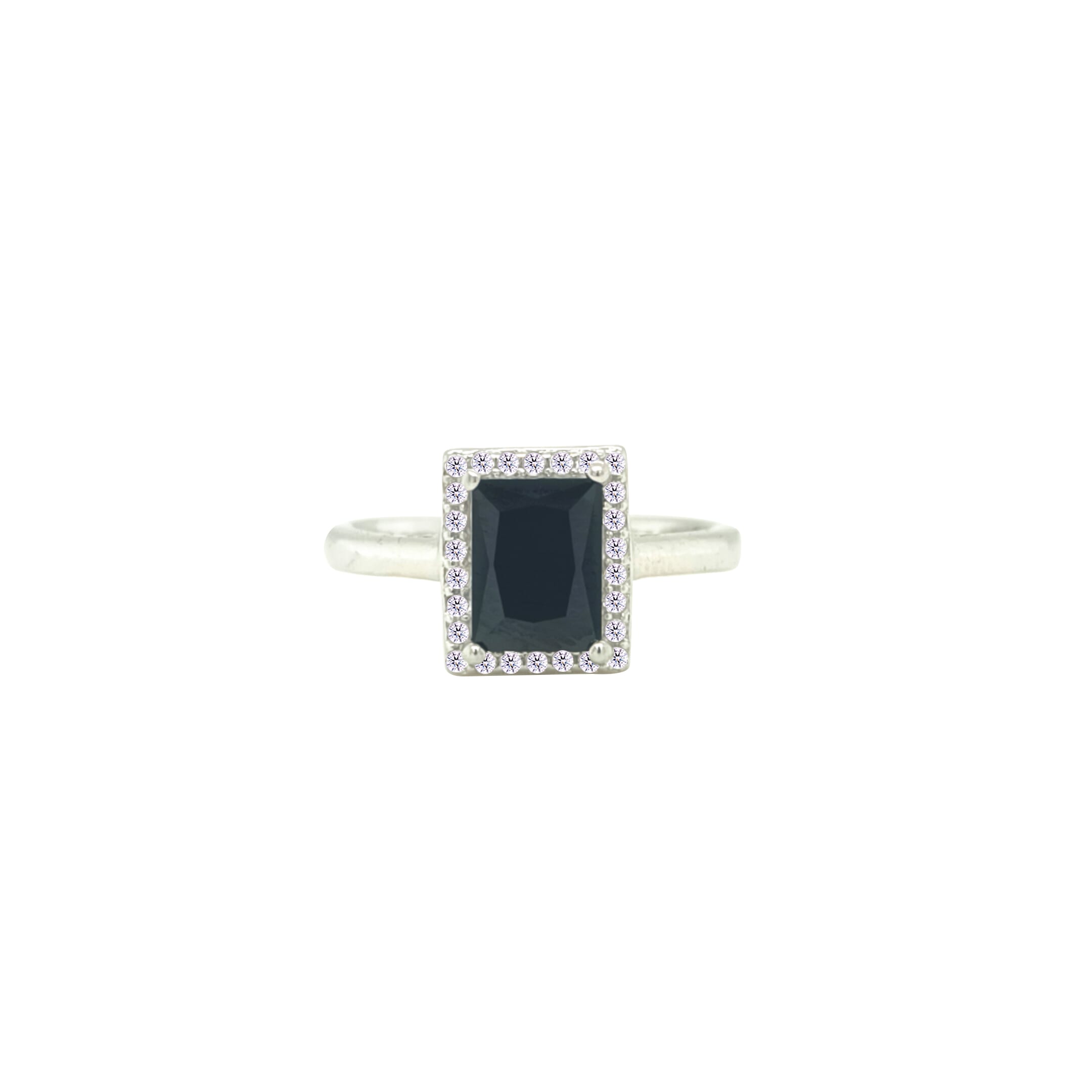 Asfour Crystal Jewelry Set With Black Emerald Design In 925 Sterling Silver-SD0105-P-8