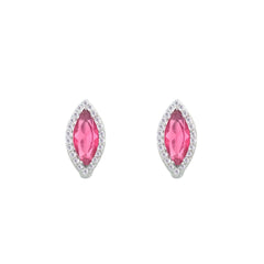 Asfour Crystal Jewelry Set With Dark Rose Marquise Design In 925 Sterling Silver-SD0119-O5-9