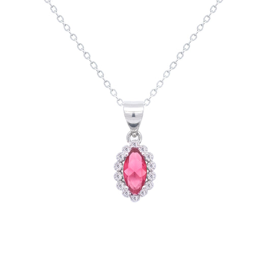 Asfour Crystal Jewelry Set With Dark Rose Marquise Design In 925 Sterling Silver-SD0120-O5-9