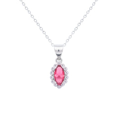Asfour Crystal Jewelry Set With Dark Rose Marquise Design In 925 Sterling Silver-SD0120-O5-9