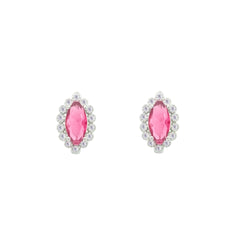 Asfour Crystal Jewelry Set With Dark Rose Marquise Design In 925 Sterling Silver-SD0120-O5-9