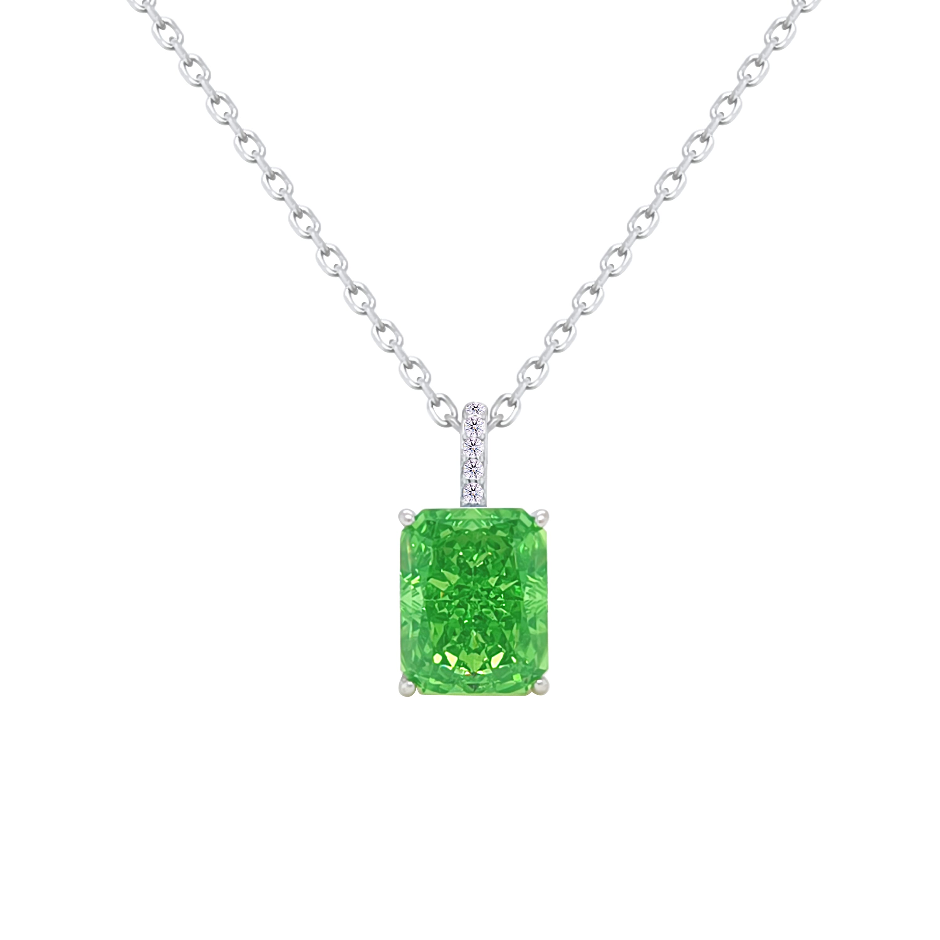 Asfour Crystal Jewelry Set With Emerald Zirocn Stones In 925 Sterling Silver-SD0131-G-7
