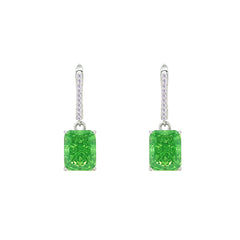 Asfour Crystal Jewelry Set With Emerald Zirocn Stones In 925 Sterling Silver-SD0131-G-8