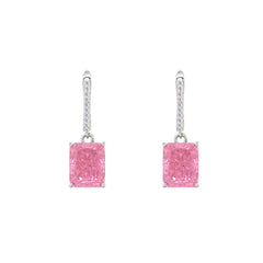 Asfour Crystal Jewelry Set With Rose Emerald Design In 925 Sterling Silver-SD0131-O-8