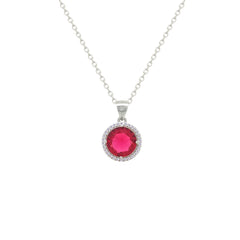 Asfour Crystal Jewelry Set With Dark Rose Round Design In 925 Sterling Silver-SD0136-O5-7
