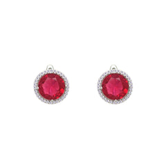 Asfour Crystal Jewelry Set With Dark Rose Round Design In 925 Sterling Silver-SD0136-O5-7