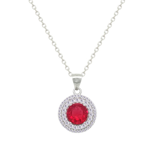 Asfour Crystal Jewelry Set With Dark Rose Round Design In 925 Sterling Silver-SD0140-O5-8