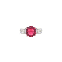 Asfour Crystal Jewelry Set With Dark Rose Round Zircon In 925 Sterling Silver-SD0143-O5-7