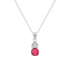 Asfour Crystal Jewelry Set With Dark Rose Heart & Round In 925 Sterling Silver-SD0144-O5-8