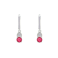 Asfour Crystal Jewelry Set With Dark Rose Heart & Round In 925 Sterling Silver-SD0144-O5-9