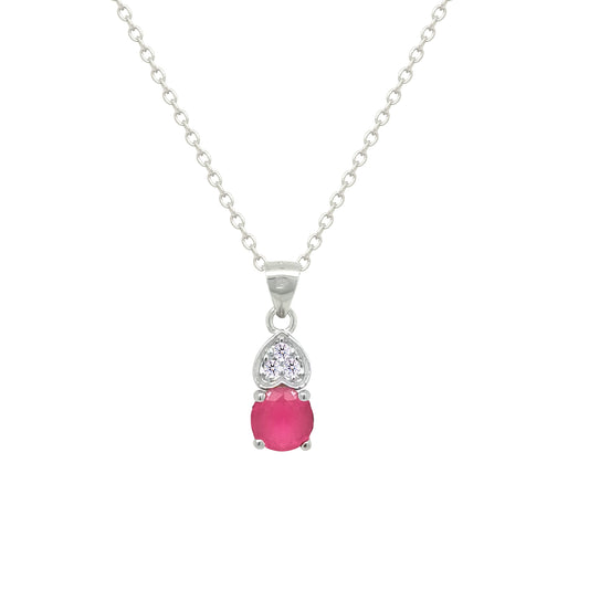 Asfour Crystal Jewelry Set With Dark Rose Heart & Round In 925 Sterling Silver-SD0144-O5-A-8