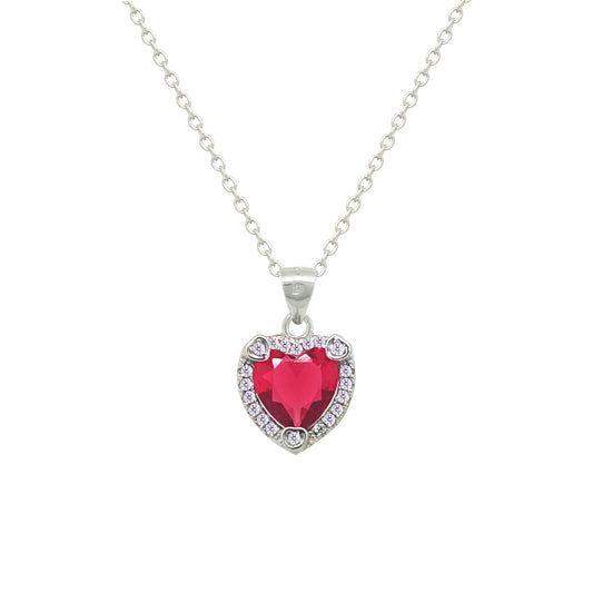 Asfour Crystal Jewelry Set With Dark Rose Heart Design In 925 Sterling Silver-SD0146-O5-7