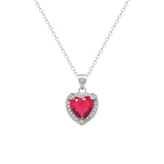 Asfour Crystal Jewelry Set With Dark Rose Heart Design In 925 Sterling Silver-SD0146-O5-7