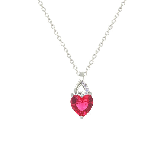 Asfour Crystal Jewelry Set With Dark Rose Heart Design In 925 Sterling Silver-SD0147-O5-7