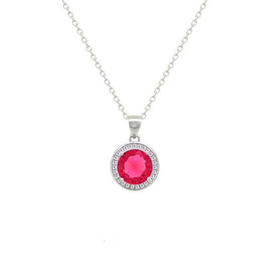 Asfour Crystal Jewelry Set With Dark Rose Round Design In 925 Sterling Silver-SD0148-O5-7