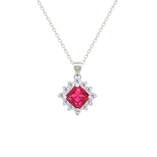 Asfour Creations Jewelry Set With Dark Rose Square Design In 925 Sterling Silver – SD0154-O5-8