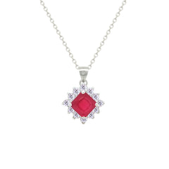 Asfour Crystal Jewelry Set With Dark Rose Square Design In 925 Sterling Silver-SD0154-O5-A-9