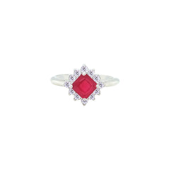 Asfour Crystal Jewelry Set With Dark Rose Square Design In 925 Sterling Silver-SD0154-O5-A-9