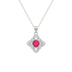 Asfour Crystal Jewelry Set With Dark Rose Flower Design In 925 Sterling Silver-SD0158-O5-7