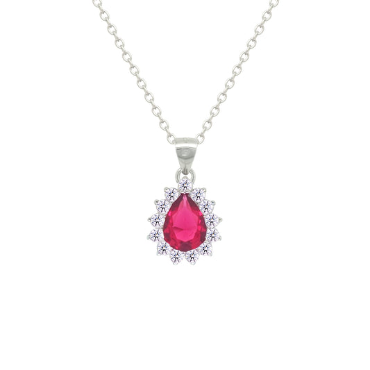 Asfour Crystal Jewelry Set With Dark Rose Pear Design In 925 Sterling Silver-SD0159-O5-7